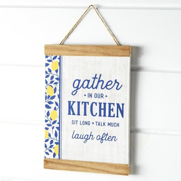 Other - Lemon Grove Gather in Our Kitchen Wooden Wall Hanging Sentiment Sign